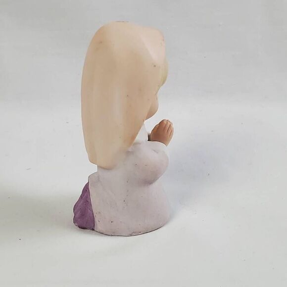 Homco 5502 Praying Girl Angel Figurine - Blonde Hooded Ceramic - Picture 4 of 6